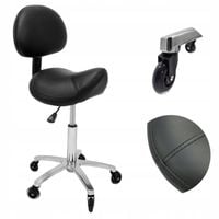 Taboret Krzesło Stołek Kosmetyczny Rodeo Oparciem Siodło Hoker Czarny