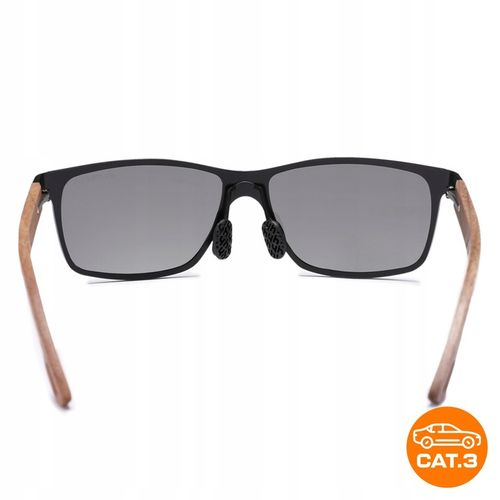 OKULARY PRZECIWSŁONECZNE męskie POLARYZACYJNE drewniane NERDY UV400 + na Arena.pl