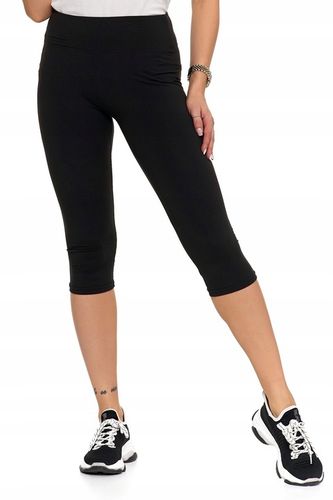 CZARNE GETRY DAMSKIE LEGGINSY 3/4 KLASYCZNE GŁADKIE DOPASOWANE MORAJ L/XL na Arena.pl