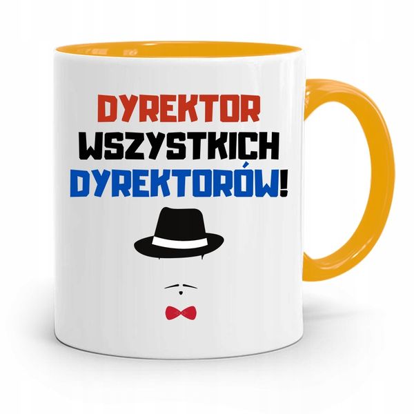 Dla Dyrektora Kubek Żółty Wszystkich Dyrektorów Z Nadrukiem Ze Zdjęciem zdjęcie 1