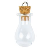BUTELECZKA szklana mini zawieszka bombka 15x25mm z oczkiem 1szt.