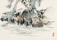 Plakat 59,4x42cm Fishing Baskets, Kōno Bairei Japoński Vintage do Salonu