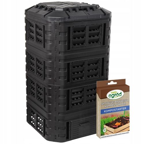 KOMPOSTOWNIK OGRODOWY 1260 L DUŻY CZARNY MODUŁOWY GRATIS AKTYWATOR KOMPOSTU na Arena.pl
