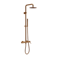 PI zestaw prysznicowy ścienny z deszczownicą 25 cm, miedziany szczotkowany