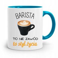 Dla Baristy Baristki Kawiarki Kubek Błękitny Z Nadrukiem Ze Zdjęciem