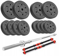 Zestaw kulturystyczny 50kg obciążenia bitumiczne gryf prosty 120cm 25mm