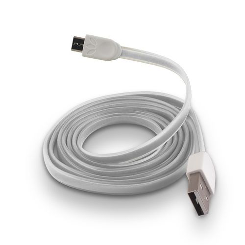 Kabel Forever micro-USB silikonowy płaski biały1m 1A na Arena.pl