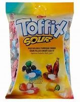 Cukierki owocowe z sokiem kwaśne nadzienie musujące Elevan Toffix SOUR 1kg