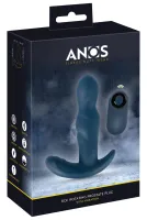 anos rc rotating prostate plug niebieski - silikonowy masażer z pilotem