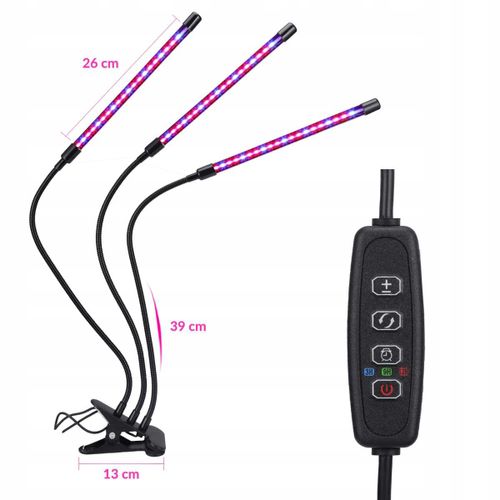 3x LAMPA LED DO WZROSTU ROŚLIN 60x LED TIMER TRYBY 27W 1200LM na Arena.pl