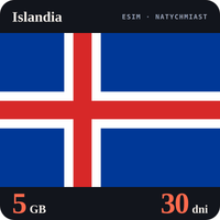 Karta eSIM Internet Islandia 5 GB na 30 dni - bez rejestracji