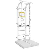 Drabinka gimnastyczna NEXT 1 MAX | biała, regulowany drążek + materac