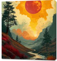 Obraz 90x100cm Dzika Rzeka Zmierzchem