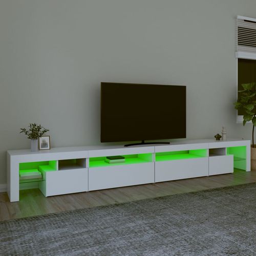 Szafka pod TV z oświetleniem LED, biała, 290x36,5x40 cm na Arena.pl