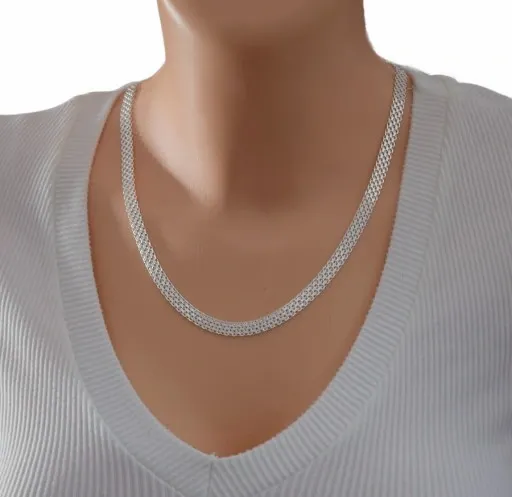 Naszyjnik Srebrny Damski Bismark Diamentowany 6,00 mm pr 925 Grawer Gratis zdjęcie 12