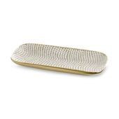 Patera ceramiczna VERDA 30x16x3 biała + złota