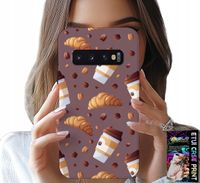 ETUI DO SAMSUNG GALAXY S10 - CASE Z KAWĄ ROGALIKAMI I ZIARNAMI W TLE