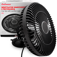 WIATRAK SAMOCHODOWY 12V WENTYLATOR OBROTOWY DUŻY REGULOWANY OSCYLACJA AUTA
