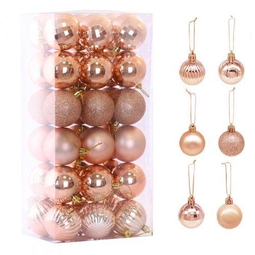 komplet bombek na choinkę 36szt w opakowaniu różowe złoto średnica 5,5cm na Arena.pl
