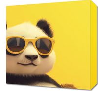 Obraz 40x40cm Panda w Wakacyjnym Nastroju