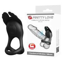 pretty love   vibrant penis ring silas black, 7 vibration functions