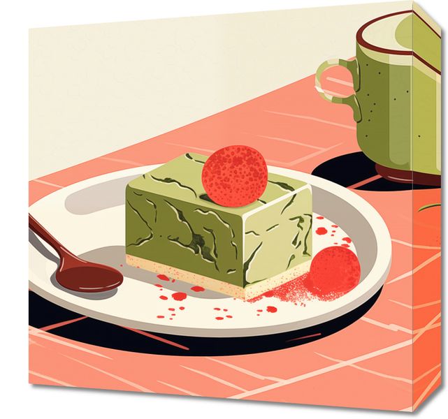 Obraz 40x40cm Deser Matcha zdjęcie 1