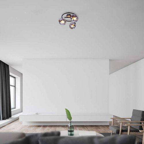 Sufitowa LAMPA plafon SALAZAR 5399 Rabalux szklana OPRAWA reflektorki regulowane czarne drewniane na Arena.pl