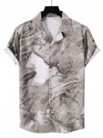 SZARA KOSZULA Z KRÓTKIM RĘKAWEM ZAPINANA NA GUZIKI KLASYCZNA SHEIN M