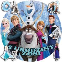 OPŁATEK NA TORT 30CM - KRAINA LODU DEKORACJA + IMIĘ + GRATIS! 24CM 26CM