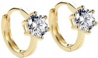 Kolczyki GOLD Kamyk Diamencik Ładne Eleganckie KPL