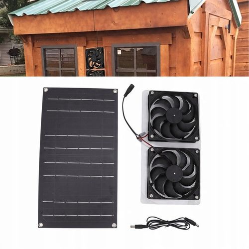 WENTYLATOR 12V + PANEL SOLARNY SŁONECZNY 100W USB na Arena.pl