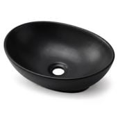 Umywalka Nablatowa Ceramiczna Owalna 41 cm Czarna Matowa Stawiana OVALIS