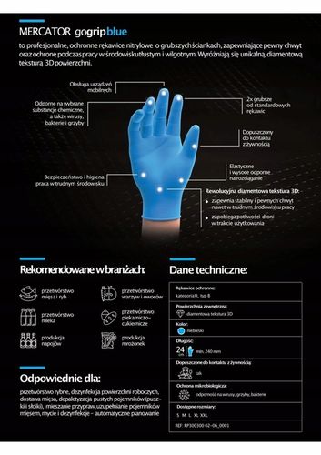 Rękawice Nitrylowe 50 szt. 9-L Gogrip Blue na Arena.pl
