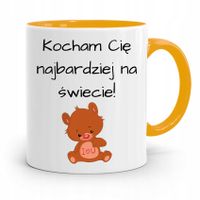 Kubek Żółty Dla Dziewczyny Kocham Cię Najbardziej Z Nadrukiem Ze Zdjęciem