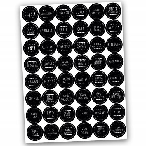 Naklejki na przyprawy CZARNE 152 sztuk na Arena.pl