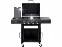 GRILL GAZOWY OGRODOWY 4+1 LUND 14,4 KW PALNIK BOCZNY CHROMOWANY RUSZT