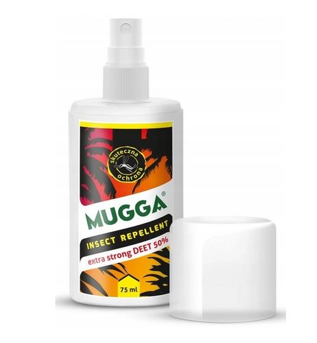 MUGGA 9,5% DEET + MUGA 50% DEET MOCNA NA KOMARY KLESZCZE tropikalne na Arena.pl