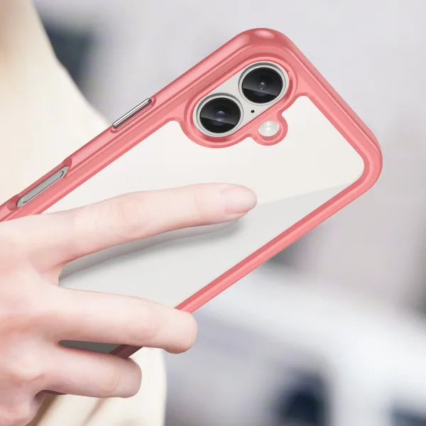 etui outer space case z żelową ramką do iphone 16 plus - czerwone zdjęcie 5
