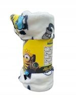 MINIONKI MINIONS Kocyk dziecięcy odcienie białego 130 x 160 cm