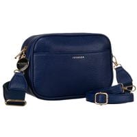 miejska modna granatowa listonoszka damska z dwoma paskami w komplecie