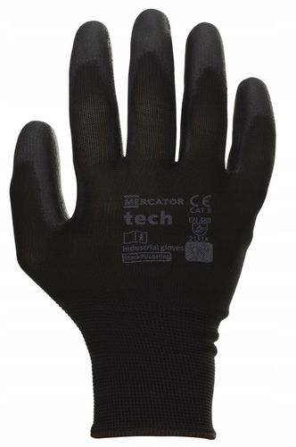 Rękawice Robocze MERCATOR Tech Black+Black PU - M - 1 Para na Arena.pl