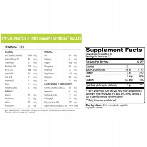 SPIRULINA HAWAJSKA PACIFICA 500 MG 4200 TABLETEK na Arena.pl