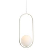 Lampa wisząca kulista Riva 1086G9 Aldex metalowa kremowa biała