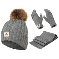 zestaw ciepłych akcesoriów zimowych w szarym kolorze - peterson
