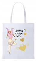 Torba Biała Eco Shopper Dla Tancerki Prezent Z Nadrukiem Ze Zdjęciem