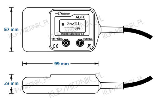 Miernik Grubości Lakieru Tester Prodig Tech GL-8s Sonda na Przewodzie na Arena.pl