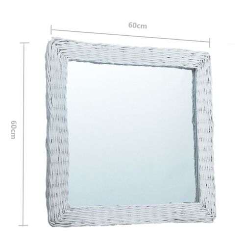 Lustro białe 60x60cm wiklina VidaXL na Arena.pl