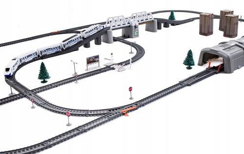 Kolejka elektryczna OGROMNY TOR MOST TUNEL 914cm Pociąg na baterie XXL na Arena.pl