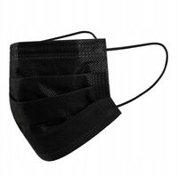 Maseczka medyczna jednorazowa 3 warstwowa czarna ochronna 50 sztuk