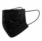 Maseczka medyczna jednorazowa 3 warstwowa czarna ochronna 50 sztuk